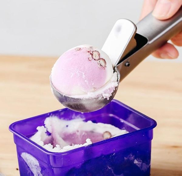 2 piezas de helado con juego de hielo de acero inoxidable grande Scooper de helado de acero inoxidable Frozurt Coquie masa de masa de carne Bolas de cocción con hielo CRE6968468