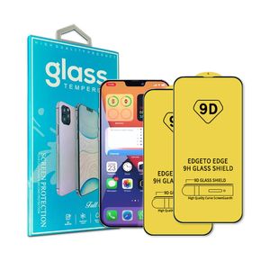 Paquete de 2 paquetes de protector de pantalla de vidrio templado protector 9D de cubierta completa para iPhone 13 12 11 Pro MAX 8 Samsung S21 Plus S20 FE A13 A33 A53 A22 A32 A52 A72 A82 A42 A21S A51 A71