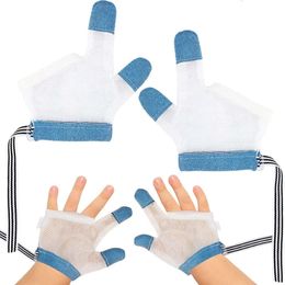 2pcs Enfant enfants anti-moteur gants de protection des mains Empêchent les enfants bébé des doigts aident à arrêter de sucer les ongles