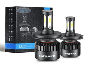 2pcs Infity Car Headllight H7 LED Bulbe H4 H1 H3 H11 HB3 9005 9007 72W 8000LM 6500K 12V24V lampe frontale automatique Black7648007