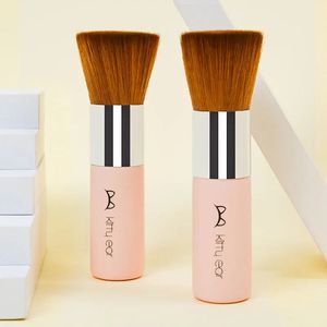 2pcs Cepillos de maquillaje Kabuki Juego de viaje Mini Flat Foundship Powder Cream Liquid Cream Cosmetics Beauty Tools 240403