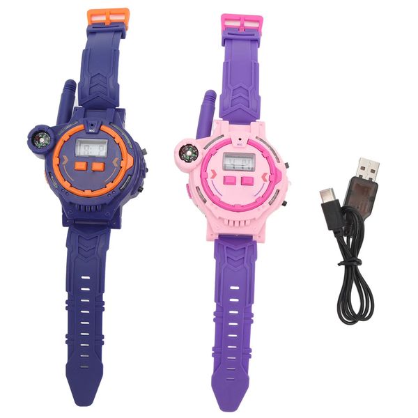 2 UNIDS Niños Walkie Talkie Interfono Reloj Recargable Padre E Hijo Reloj de Hablar de Dos Vías Juguete con Linterna para Juegos al Aire Libre 240113