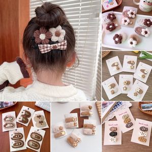 2 Stuks Koreaanse Cartoon Koffie Kleur Haar Clips Schattige Beer Clip Voor Baby Kinderen Haarspeldjes Hoofddeksels Meisjes Kids Accessoires 240311