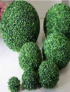 2PCS Grote Groene Kunstmatige Plant Bal Topiary Boom Buxus Bruiloft Thuis Outdoor Decoratie planten plastic gras ball1576191