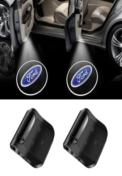 Lámpara LED para puerta de coche, proyector de luz con logotipo de bienvenida, láser, sombra fantasma para Ford Kuga Fiesta EcoSport MK Mustang FOCUS4054605, 2 uds.