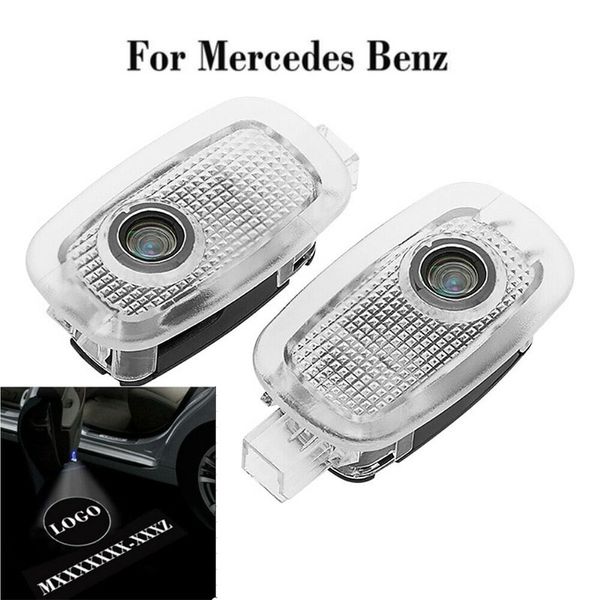 2 pièces LED lumières de porte de voiture Logo porte courtoisie projecteur LED fantôme Laser pour Benz S W221 W447 C216 W216244U