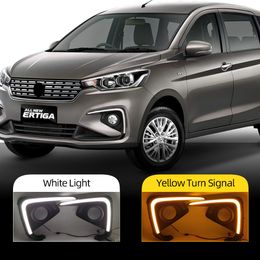 2 stks LED Daytime Running Light voor Suzuki ERTIGA 2018 2019 2020 DRL Mistlamp Cover Dynamic Turn Signal