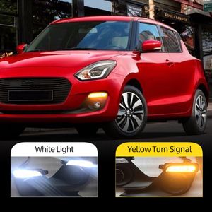 2 STKS LED Daytime Licht voor Suzuki Swift 2017 2018 2019 Draaien Geel Signaal Relais Waterdichte Auto 12 V LED DRL