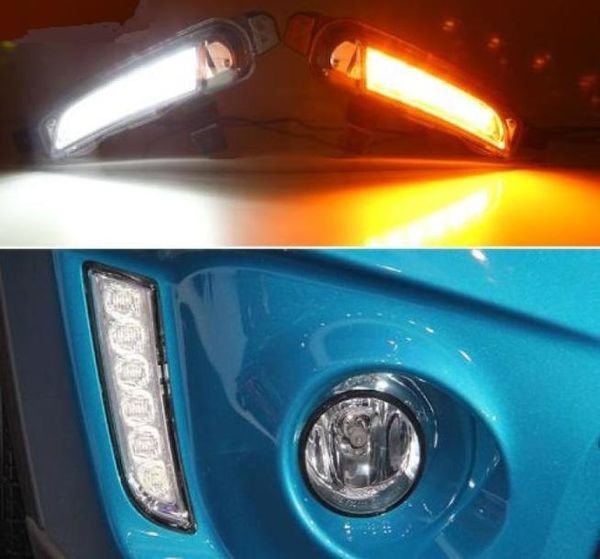 2 pièces LED feux de jour pour Suzuki Vitara 2015 2016 2017 2018 clignotant jaune relais de Signal étanche voiture 12V LED DRL1844967