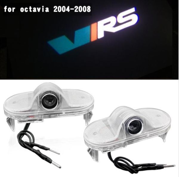 2 pièces LED porte voyant d'avertissement Logo projecteur Laser fantôme ombre lumière VIRS pour Skoda Octavia 2004 2005 2006 2007 20082482612