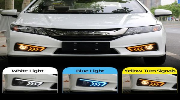 2 pièces led feux diurnes drl pour honda city 2015 2016 couvercle de phare antibrouillard phare 7711407