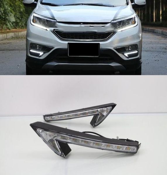 2pcs LED DRL Daytime Running Light with Turn Signal Fonction jaune Fonction du jour pour Honda CRV CRV 2015 20161321762