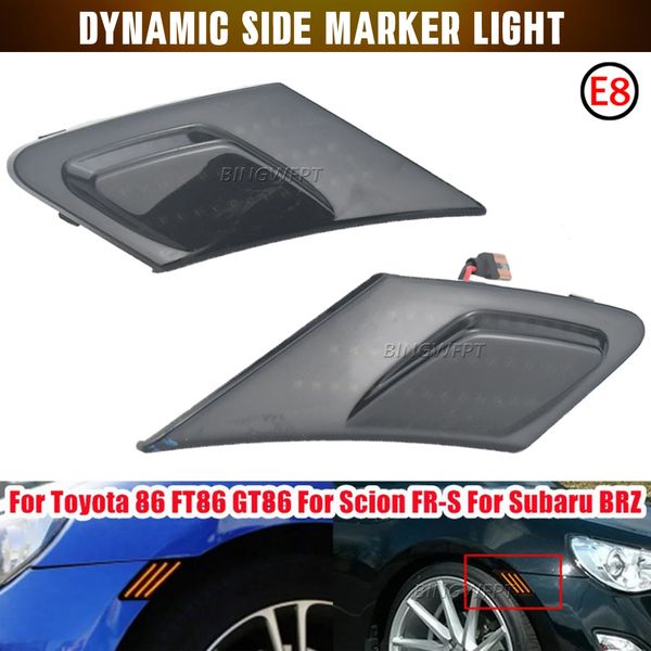 Clignotant dynamique LED pour Toyota 86 FT86 GT86, indicateur latéral, lampes séquentielles pour Scion FR-S et Subaru BRZ, 2 pièces