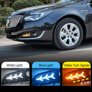 2 stks LED voor Buick Opel Regal Insignia 2013 2014 2015 DRL Dagrijverlichting Daglicht met Turn Signal and Night Blue Lamp