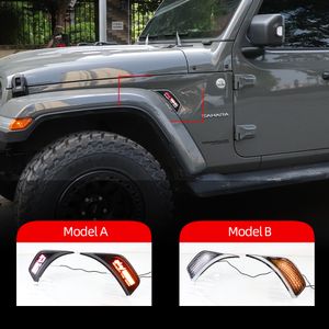 2pcs LED ADRESSE LED FENDER BLACK SIGNAL LECTURE DE TOUR DE TOUR DE TURN POUR JEEP WRANGLER JL 2018 2019 2020 2021 pour Gladiator JT Truck 2020 2021