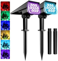 2 stks LED GROEI LICHT 2PACK SOLLAR SPEIKLACHT Waterdichte Outdoor Garden Tuin Pir Bewegingssensor Beveiliging Wandlampverlichting voor straatpad