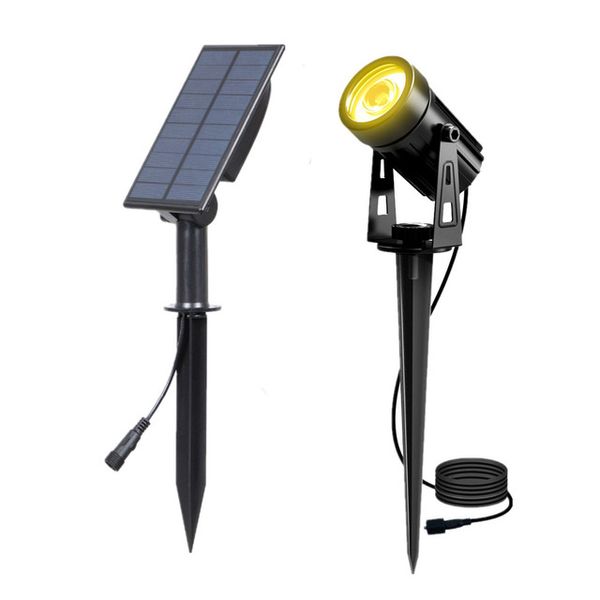 2 pièces led poussent la lumière projecteur à énergie solaire 2 lumières blanches chaudes éclairage paysager extérieur lumière de jardin