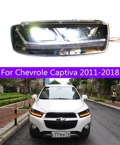 2 Stuks Led Koplamp Voor Chevrole Captiva 20 11-20 18 Front Light Dubbele Led Lens Auto Richtingaanwijzer accessoires Dagrijverlichting