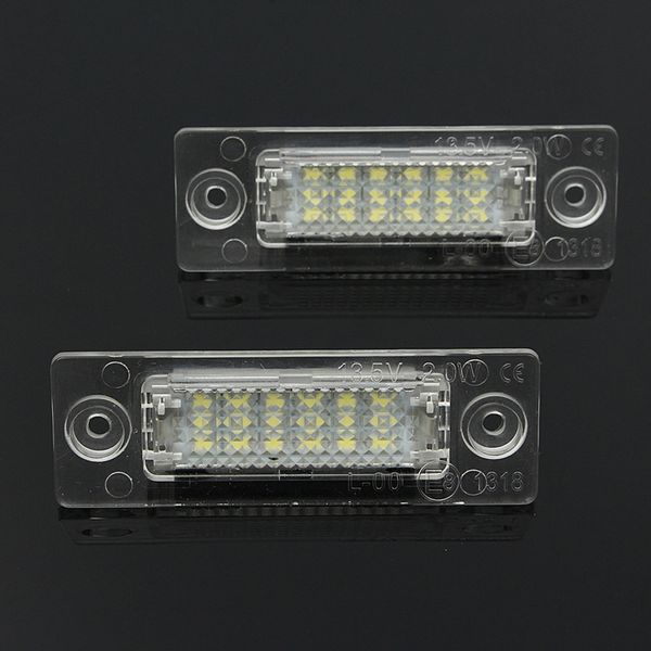 Livraison gratuite 2 pièces éclairage de plaque d'immatriculation LED 18 LED éclairage de plaque d'immatriculation pour VW/Golf/Jetta/Caddy MK/Passat/Touran/T5 Transporter/Skoda 12 V