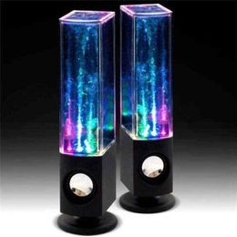 2 pièces lumière LED danse eau musique fontaine lumière haut-parleurs pour PC Portable pour téléphone Portable bureau stéréo haut-parleur H1111260S