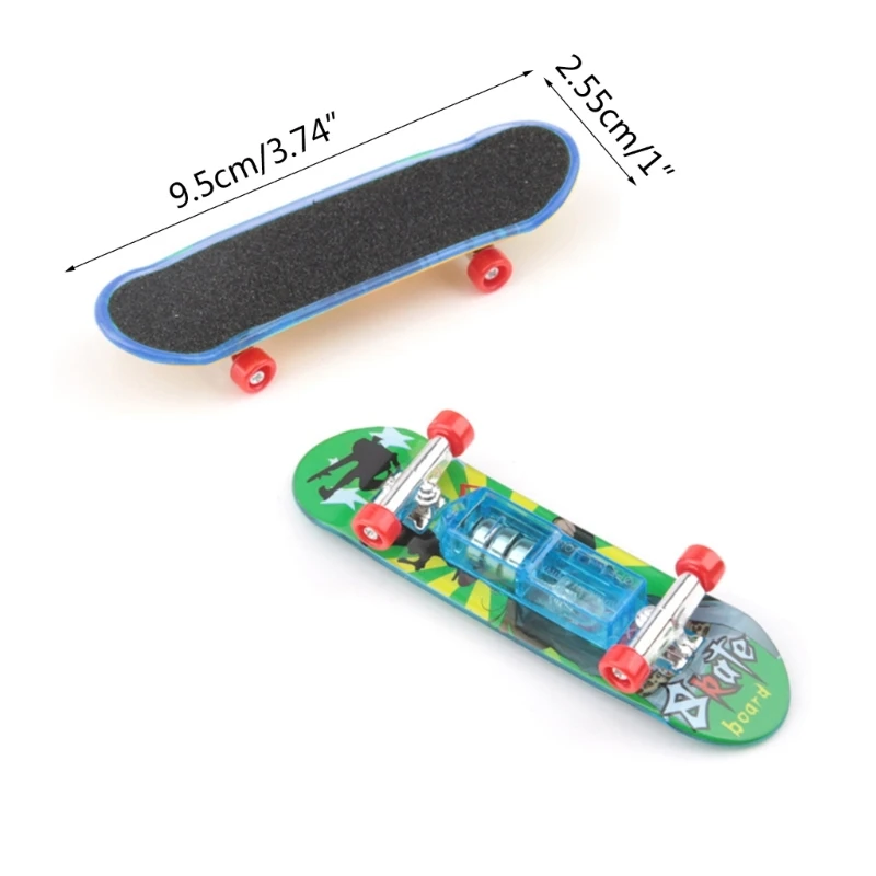 2pcs LED Light Mini Alloy Finger Skateboard Professional Finger Skateboard Fingerboard Scrub Finger Skateboard Kids Glowing Toys