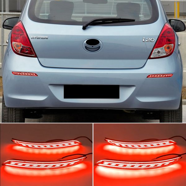 2pcs LED LED arrière du pare-chocs Réflecteur de pare-chocs pour Hyundai i20 2012 Car Daylight Turn Signal Fight Figh