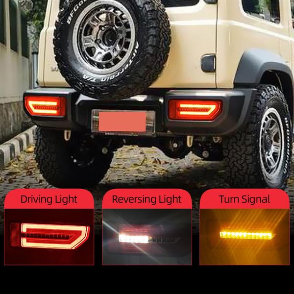 2 pièces LED réflecteur feu arrière pour Suzuki JIMNY 2019 2020 2021 2022 feu arrière feu de stationnement frein de stationnement lumière débit clignotant265J
