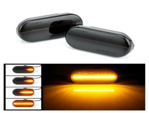 Luces Led de señal de giro lateral, luz de carcasa de Negro transparente para VW Bora Golf 3 4 Passat 3BG Polo SB6301V8775050, 2 uds.