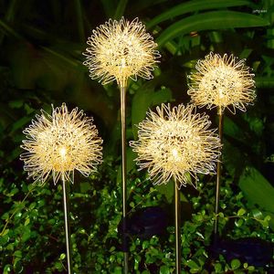 2 stks LED Solar Floor Lamp Dandelion Vorm Outdoor Liminous Fairy Lights for Pography Po Courtyard Garden Lawn Decoratie