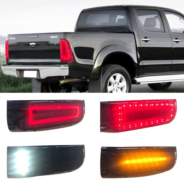 2pcs LED lampe de queue de feu arrière pour TOYOTA HILUX VIGO PICKUP 2004 - 2015 TAILLIGHT TAILLIGHT TURN TOUR SIGNAL AVERTISSEMENT Lumière de brouillard