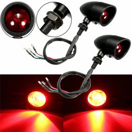 2 uds LED intermitentes indicador trasero freno luces rojas Universal motocicleta bicicleta