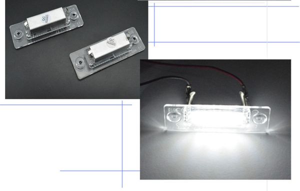 Lámpara de luz de placa de matrícula, 18 LED, para VW Caddy Transporter Passat Golf Touran Jetta para Skoda sin error 262p, 2 uds.