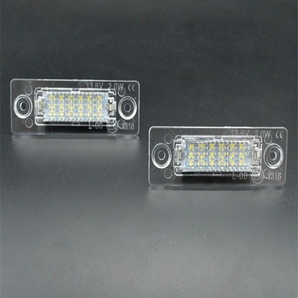 2pcs Plaque de licence Plaque lampe lumineuse 18-LED pour VW Caddy Transporter Passat Golf Touran Jetta pour Skoda No Error2006