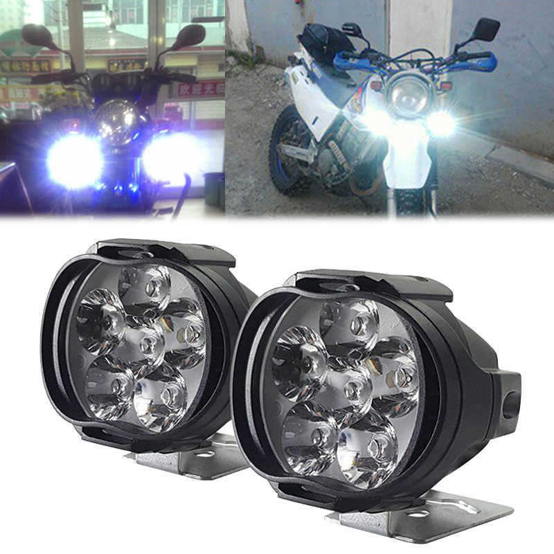 2 adet Aydınlatma Motosiklet Farlar Far Spot Sis Başı Işık 6 LED Motosiklet Çalışma Spot Işık Montajcı Sürüş Lambası
