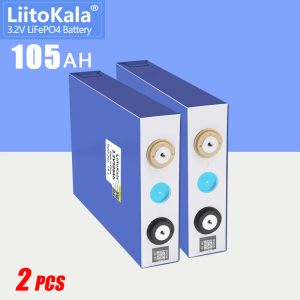 2pcs liitokala lifepo4 3.2V 105AH Batterie rechargeable Battre à cycle long du bateau de durée de vie en plein air 12V 24V 48V 100AH SOLAR