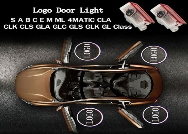 Proyector láser de sombra fantasma con luz LED de cortesía para puerta con logotipo de 2 uds para Mercedes-7571164