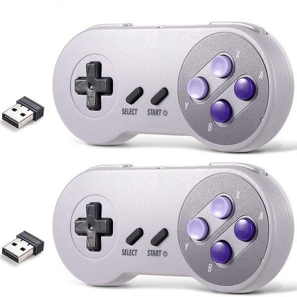 2 unids/lote 2,4 GHz inalámbrico Compatible con Super Famicom Games USB Classic Controller Joypad Joystick Windows