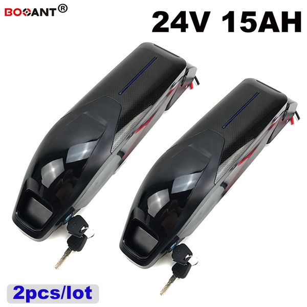 2 unids/lote 24V batería de bicicleta eléctrica para Bafang BBSHD 350W 500W Motor 24V 15AH bicicleta eléctrica recargable batería de litio envío gratis