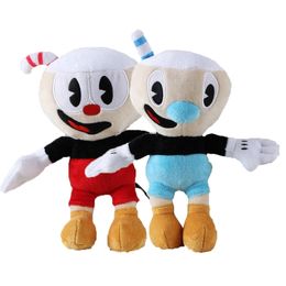 2pcs / lot 25cm jeu d'aventure Cuphead peluche jouet Mugman le diable légendaire calice poupées en peluche jouets pour enfants cadeaux LJ200914