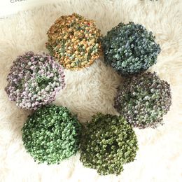 2 unids/lote 5 pétalos de bola de hierba simulación de decoración de flores de plástico decoración de boda para el hogar planta de pared flores falsas decoración de jardín verde