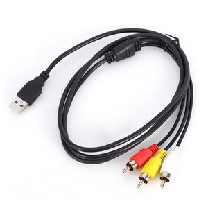 2 pcs/lot livraison gratuite 5FT 15 m mâle à mâle USB 20 à 3 RCA Audio vidéo AV adaptateur câble cordon Mouaf