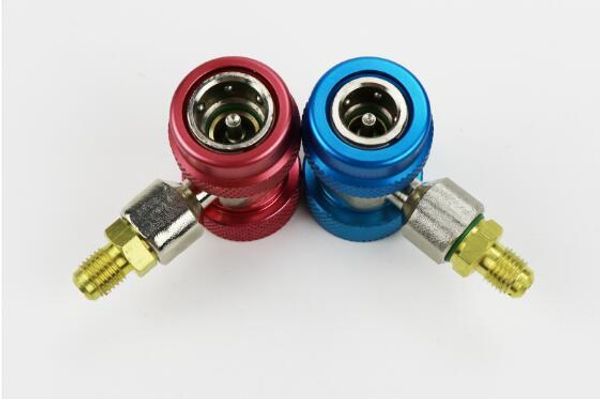 2 unids/lote AC R134a Auto acoplador rápido aire acondicionado conector de junta ajustable aire acondicionado de coche adaptador bajo y alto