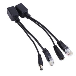 2pcs / lot couleur noir / blanc Ethernet POE adaptateur câble bande blindé commutateur POE câble séparateur POE Kit câble RJ45 injecteur séparateur Kit Jtksb