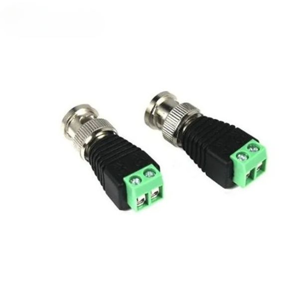 2pcs / lot coax cat5 à cctv coaxial caméra bnc émetteur de connecteur de balun vidéo masculin pour les accessoires de surveillance de la caméra CCTV