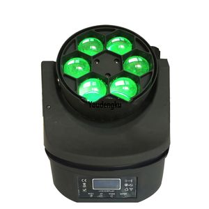 2 stks / partij Snelle rotatie 4in1 RGBW LYRE WASKAMER BEE OOG DMX MINI BEAM 6X15W MINI B-EYE LED Moving Head Light