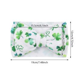 2pcs / lot Bandons verts pour la journée St Patrick Clover Bow Heads