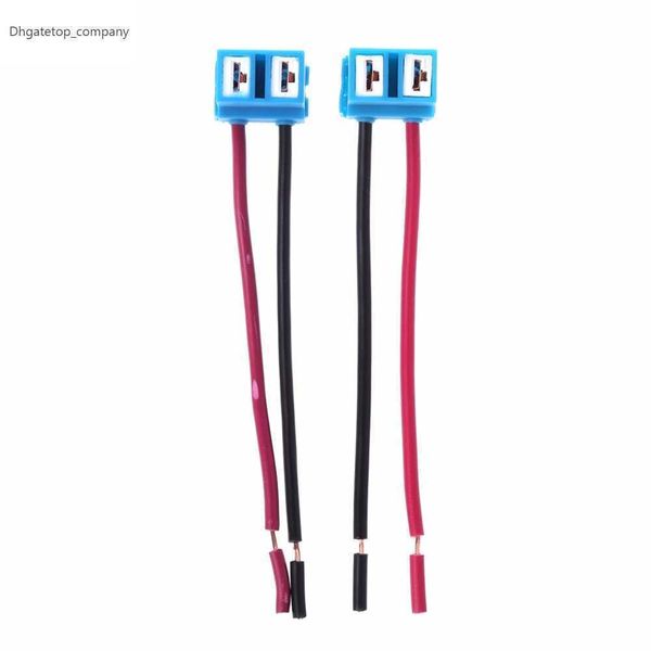 2 unids/lote conector H7 enchufes de cerámica hembra conectores de bombilla de coche adaptador de lámpara con cable 8cm