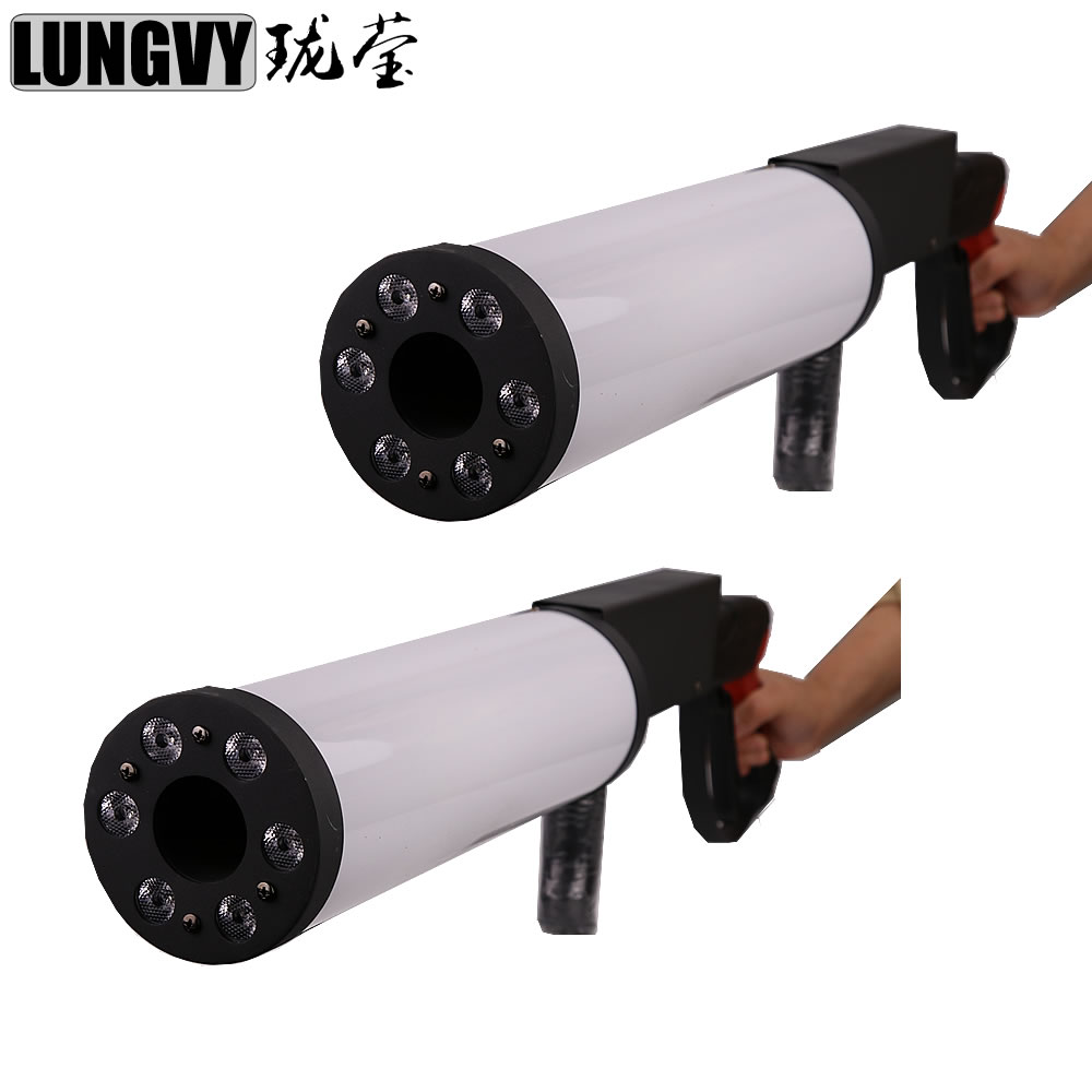 2 pçs / lote Handhold LED CO2 Gun Efeitos Especiais Co2 Jet Gang Gun LED CO2 Jet para DJ Stage Light