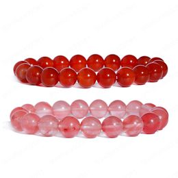 2 pièces/lot breloque faite à la main hommes tissage Bracelet ethnique 10MM perles de pierre rouge bracelets pour femme Yoga amitié