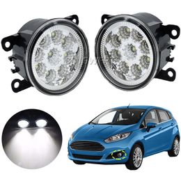 2 unids/lote de luces antiniebla LED para Ford Fiesta 2001-2015, montaje de lámpara antiniebla blanca y amarilla de alta calidad para coche, superbrillante